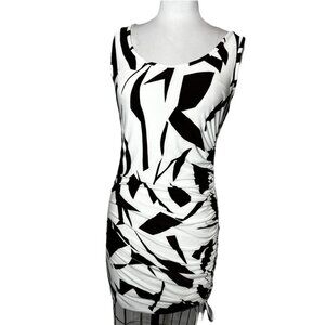 Express Dress Fitted And Cinched Sleeveless‎ Dark Brown And White womens Small